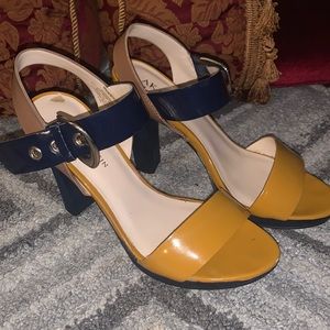 Mustard and Navy Blue Sandals